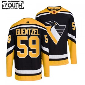 Pittsburgh Penguins Hockeydrakt Jake Guentzel 59 2022-23 Svart Reverse Retro 2.0 Adidas Authentic - Barn